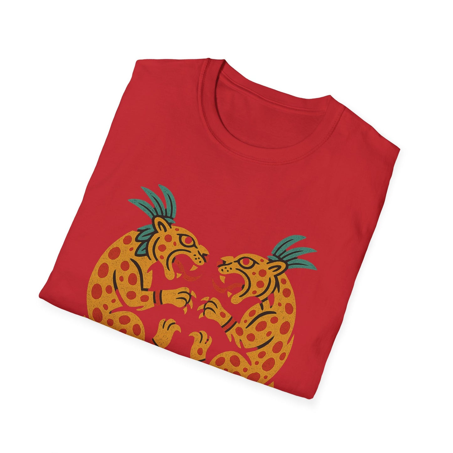Vibrant Aztec Jaguars Spirit T-Shirt - Bohemian Style Tee, Unisex Graphic Tee, Casual Wear, Gift for Nature Lovers, Festival Outfit