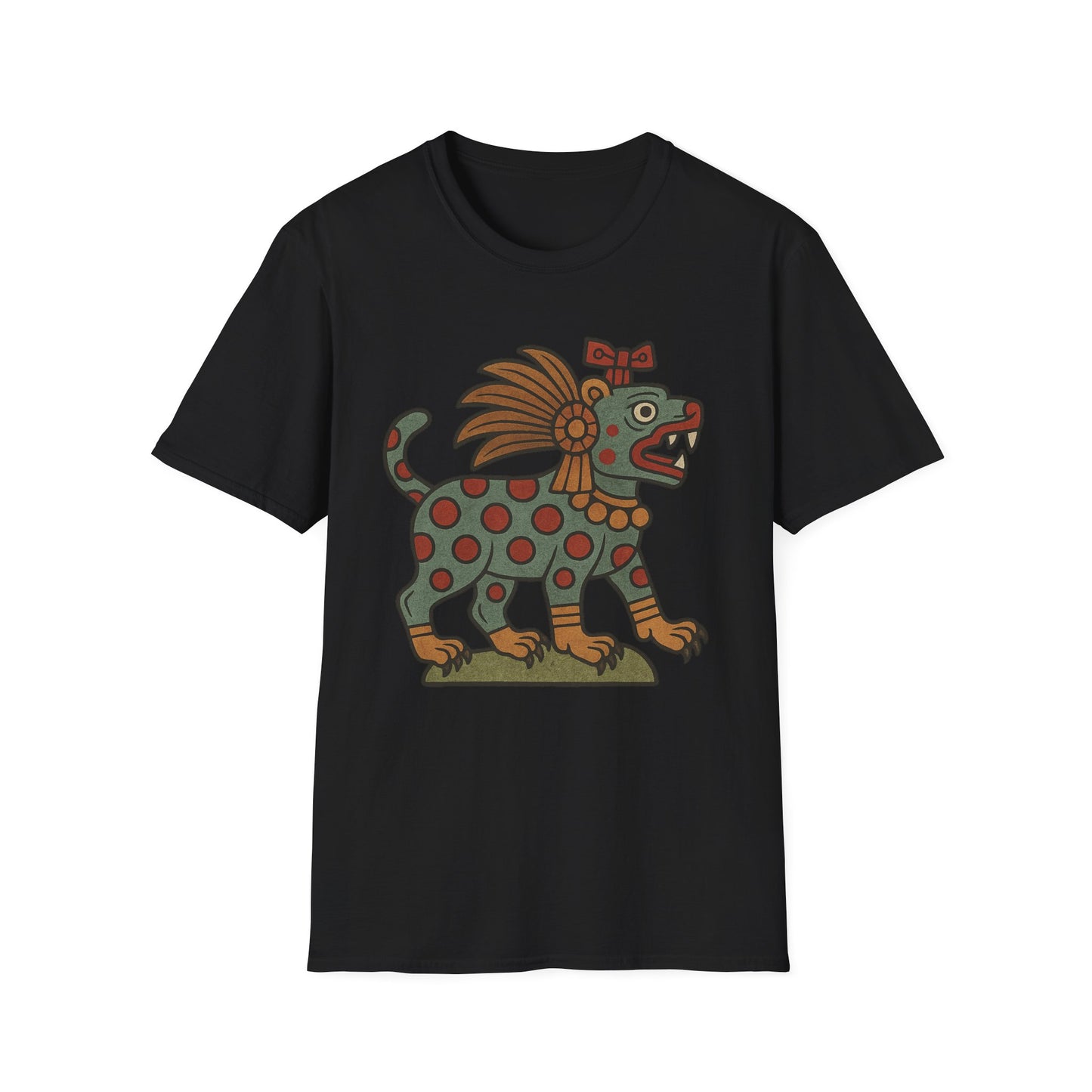 Aztec-Inspired T-Shirt, Graphic Tee, Vintage Jaguar Design