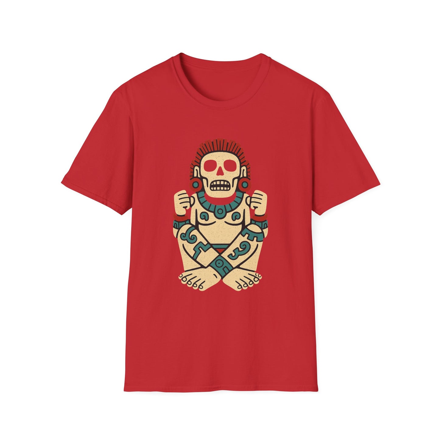 Aztec-Inspired Skull T-Shirt, Cool Graphic Tee, Unisex Apparel, Festival Fashion, Unique Gift, Casual Outfit