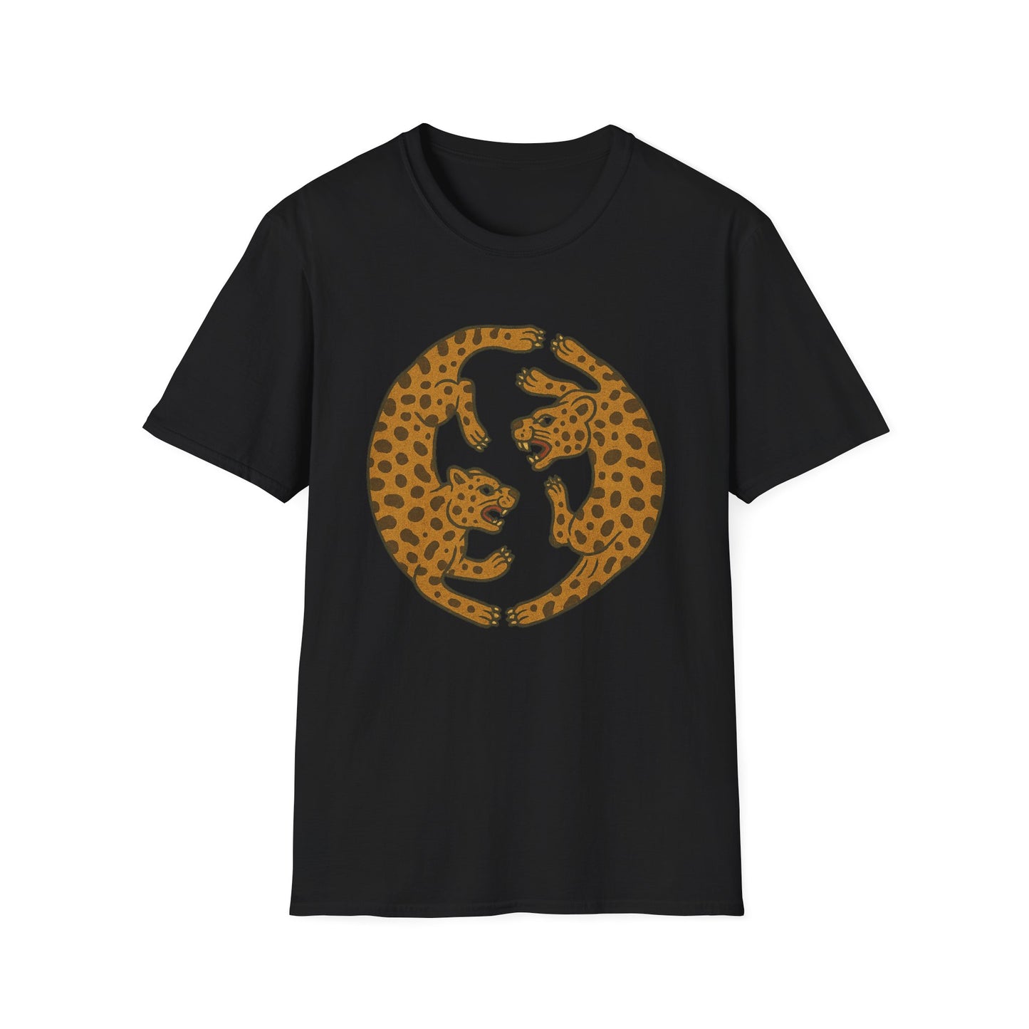 Two Jaguar Print T-Shirt, Unisex Ally Wear, Animal Lover Gift, Fun Casual Tee, Wildlife Art Shirt, Eco-Friendly Fashion