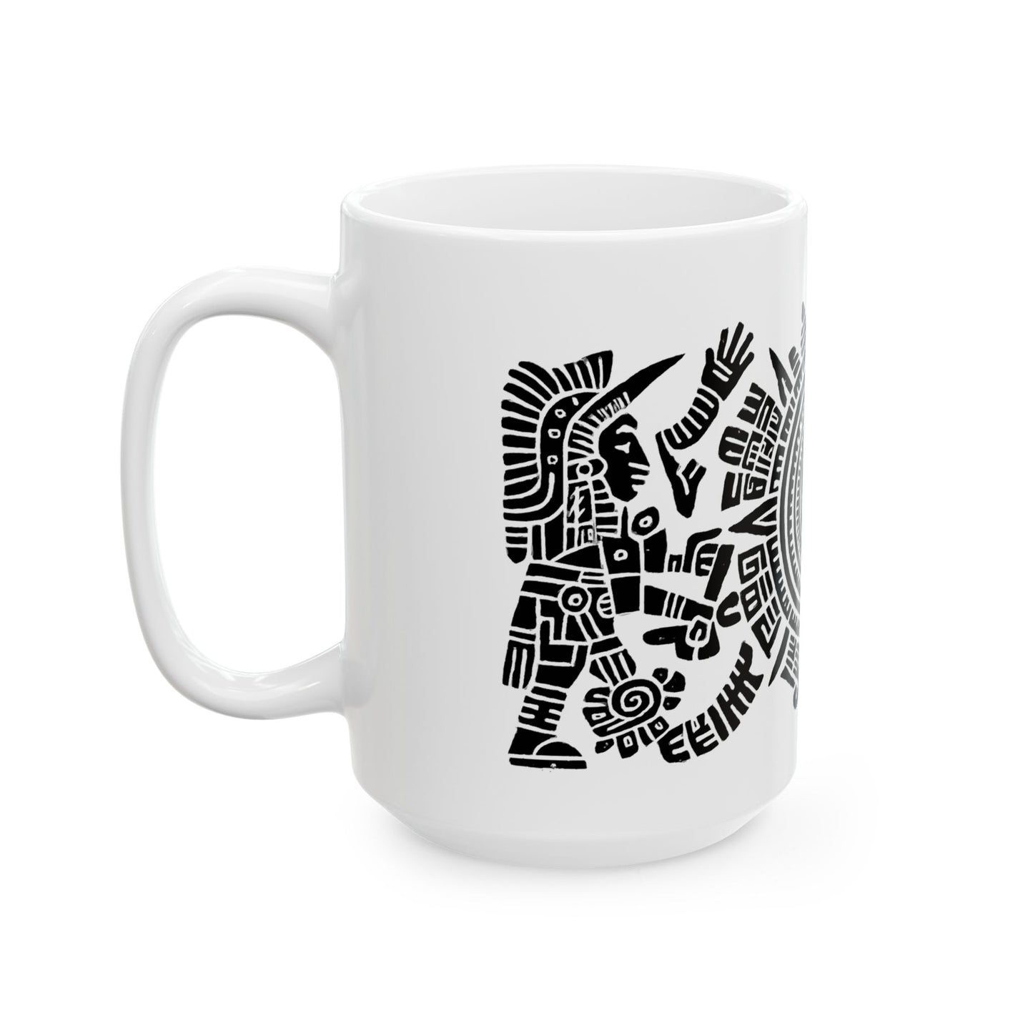 Huitzlopochtli de la Guerra Sagrada con Calandario Coffee Mug