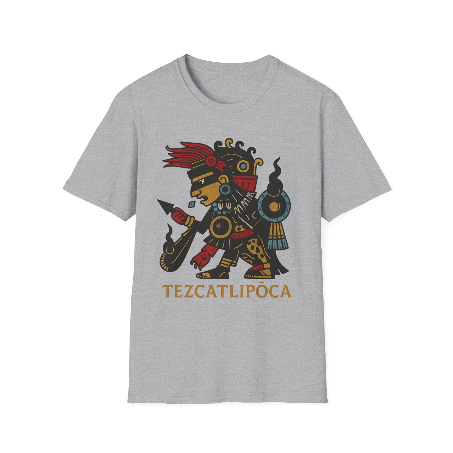 Tezcatlipoca Aztec Tee, Graphic T-Shirt, Vintage, Unisex Softstyle Shirt, Boho Aesthetic Top, Men's and Women's Fashion
