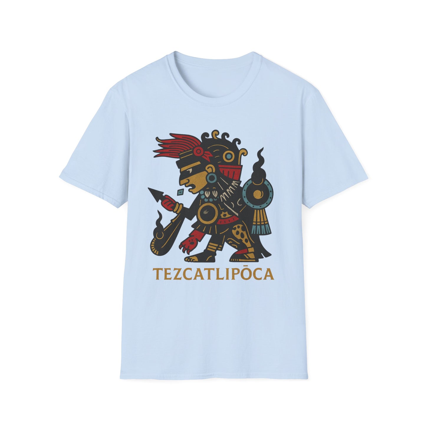 Tezcatlipoca Aztec Tee, Graphic T-Shirt, Vintage, Unisex Softstyle Shirt, Boho Aesthetic Top, Men's and Women's Fashion