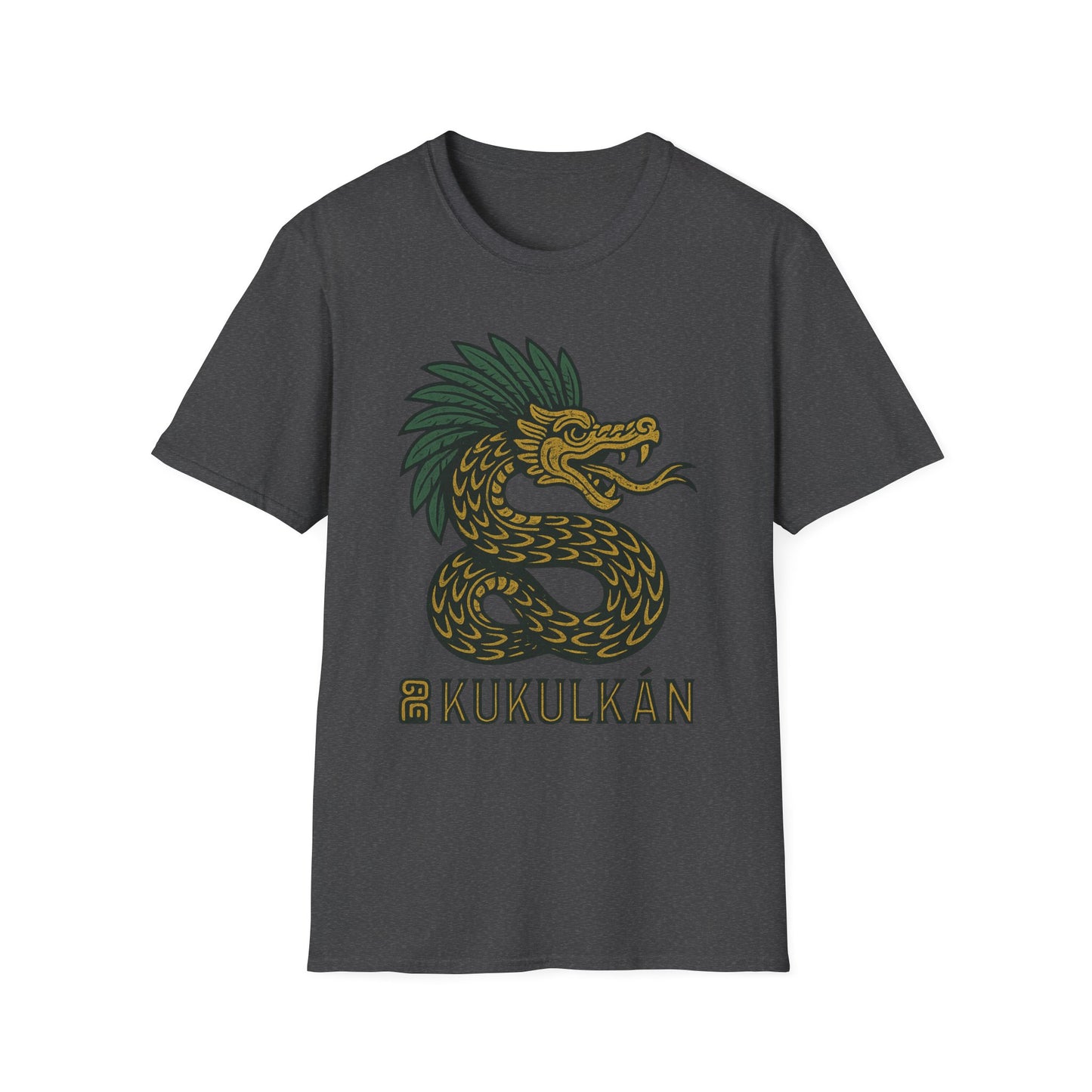 Kukulkan Inspired Unisex Softstyle T-Shirt, Vintage Dragon Tee, Gift for Mythology Lovers, Unique Summer Shirt, Aztec Style Apparel