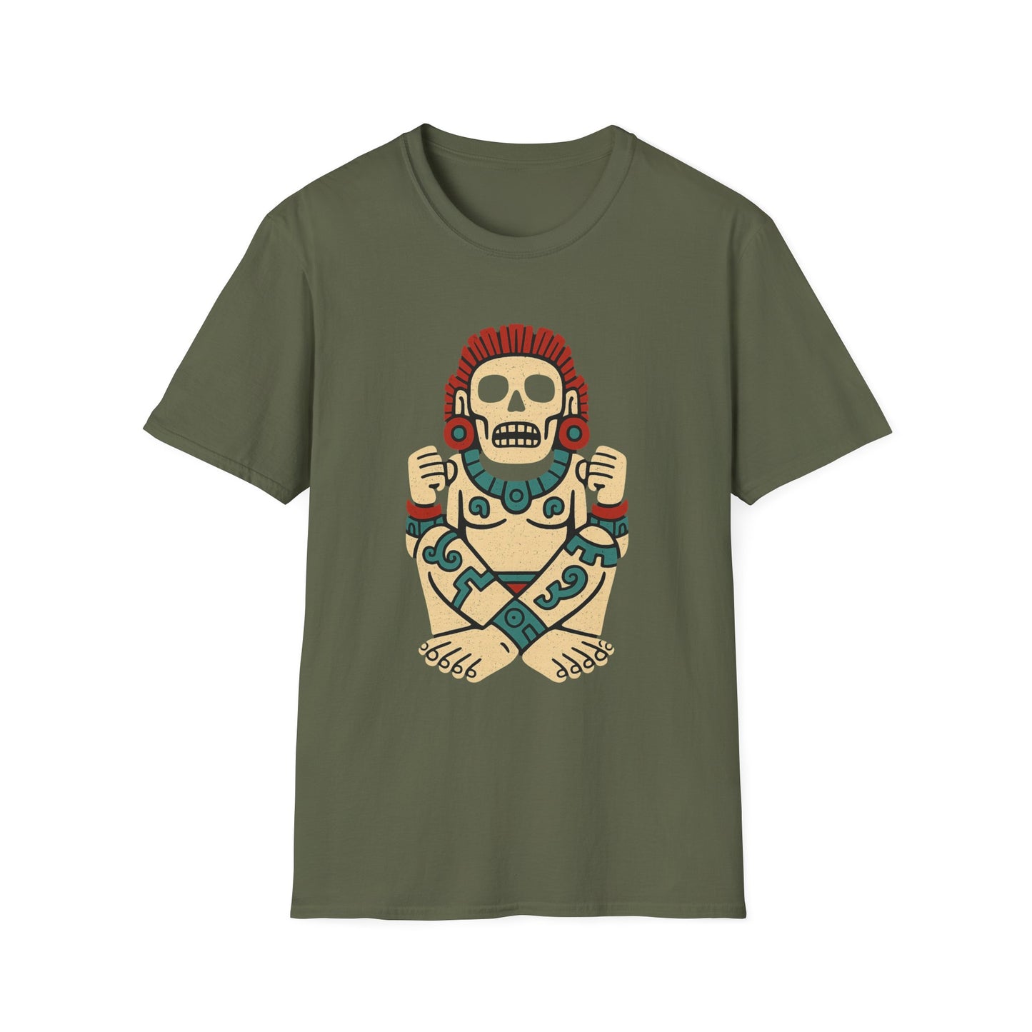 Aztec-Inspired Skull T-Shirt, Cool Graphic Tee, Unisex Apparel, Festival Fashion, Unique Gift, Casual Outfit