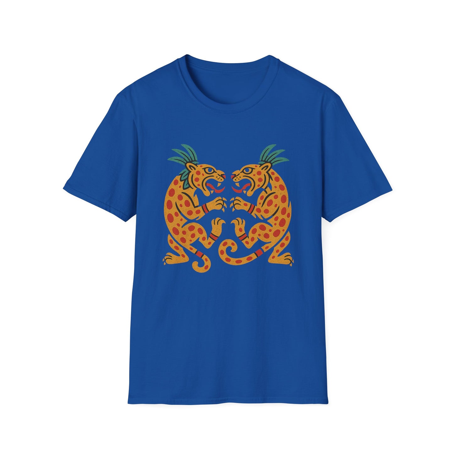 Vibrant Aztec Jaguars Spirit T-Shirt - Bohemian Style Tee, Unisex Graphic Tee, Casual Wear, Gift for Nature Lovers, Festival Outfit