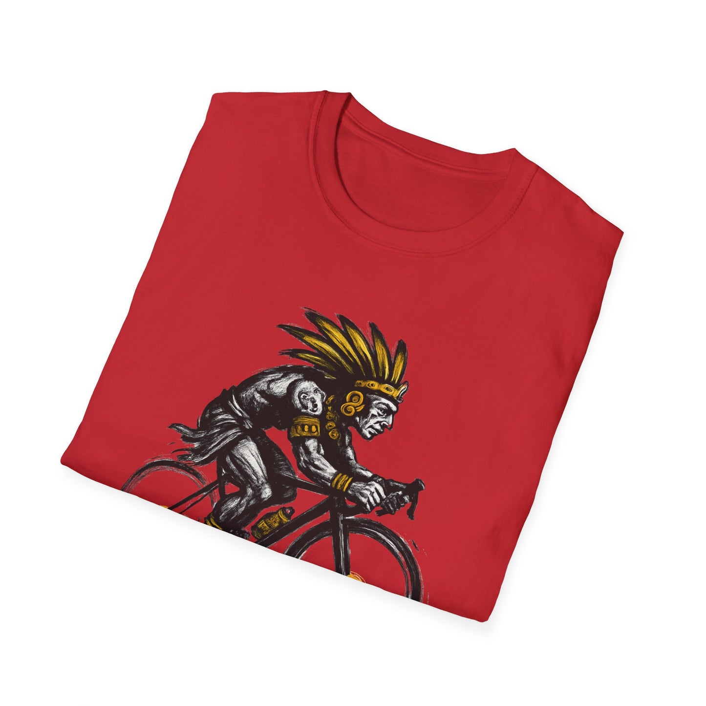 Cycling Warrior Graphic Tee | Unisex Softstyle T-Shirt, Sporty Apparel, Gift for Cyclists, Birthday Gift, Casual Wear, Outdoor Activities