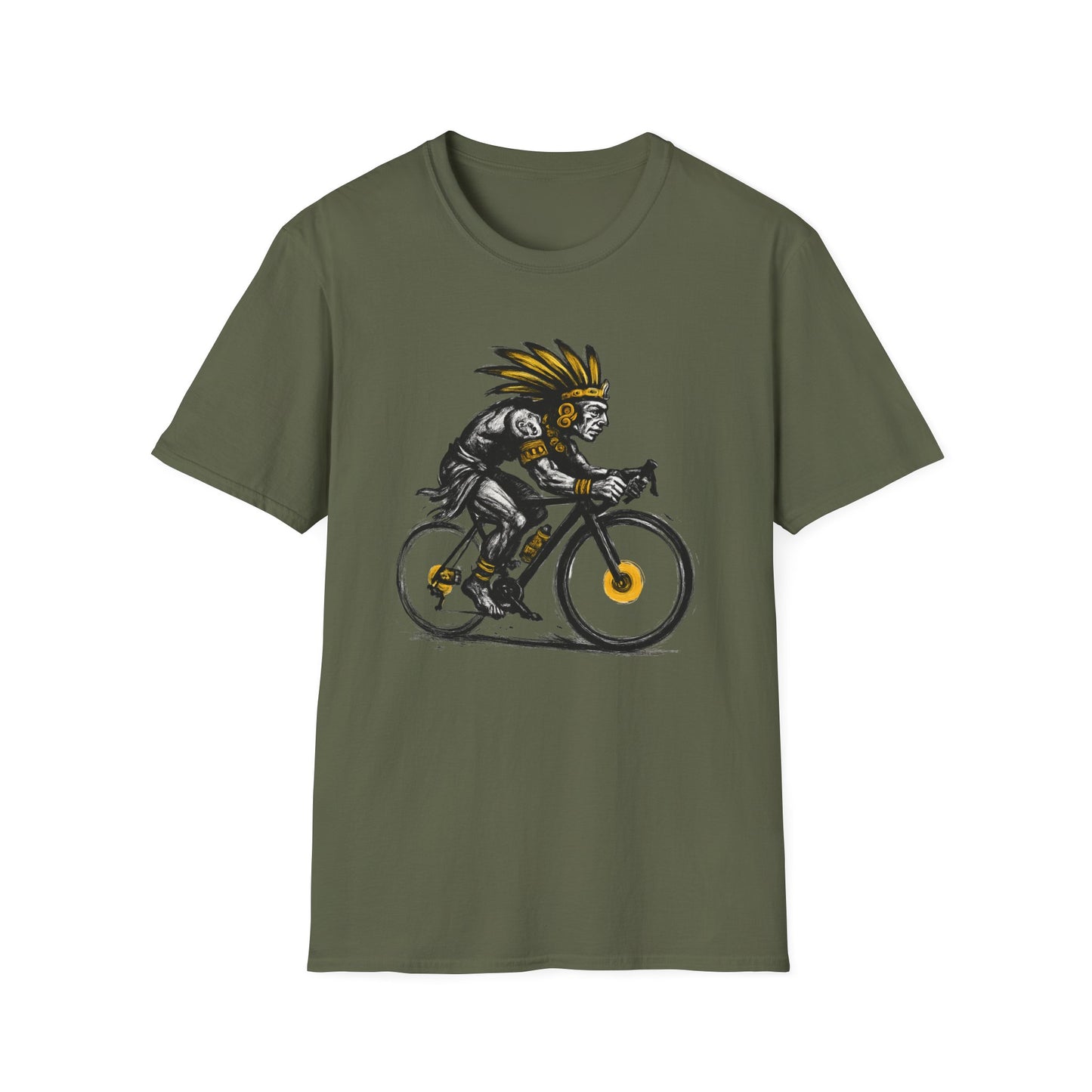 Cycling Warrior Graphic Tee | Unisex Softstyle T-Shirt, Sporty Apparel, Gift for Cyclists, Birthday Gift, Casual Wear, Outdoor Activities