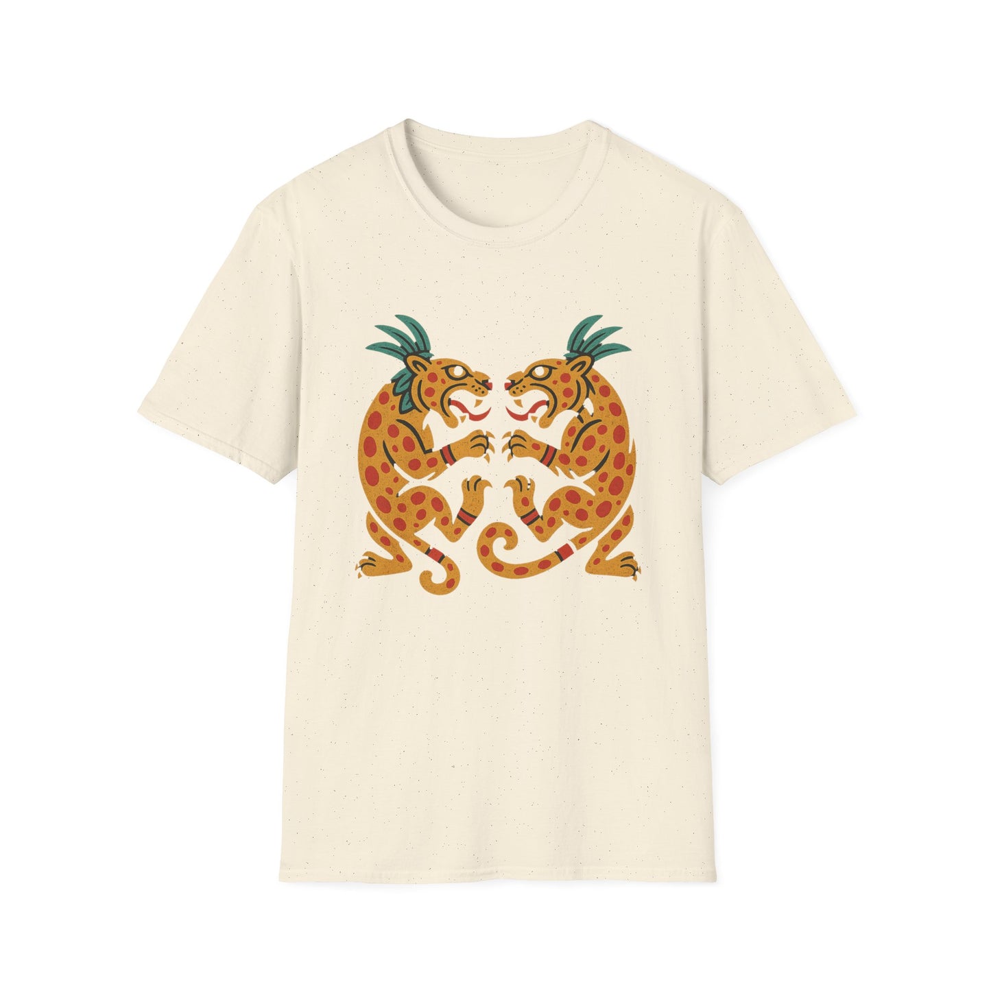 Vibrant Aztec Jaguars Spirit T-Shirt - Bohemian Style Tee, Unisex Graphic Tee, Casual Wear, Gift for Nature Lovers, Festival Outfit