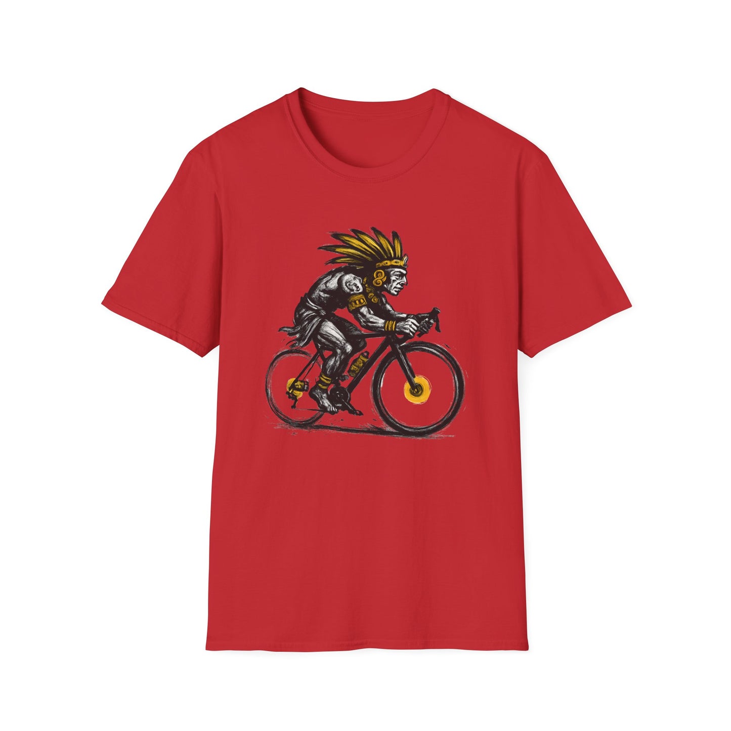 Cycling Warrior Graphic Tee | Unisex Softstyle T-Shirt, Sporty Apparel, Gift for Cyclists, Birthday Gift, Casual Wear, Outdoor Activities