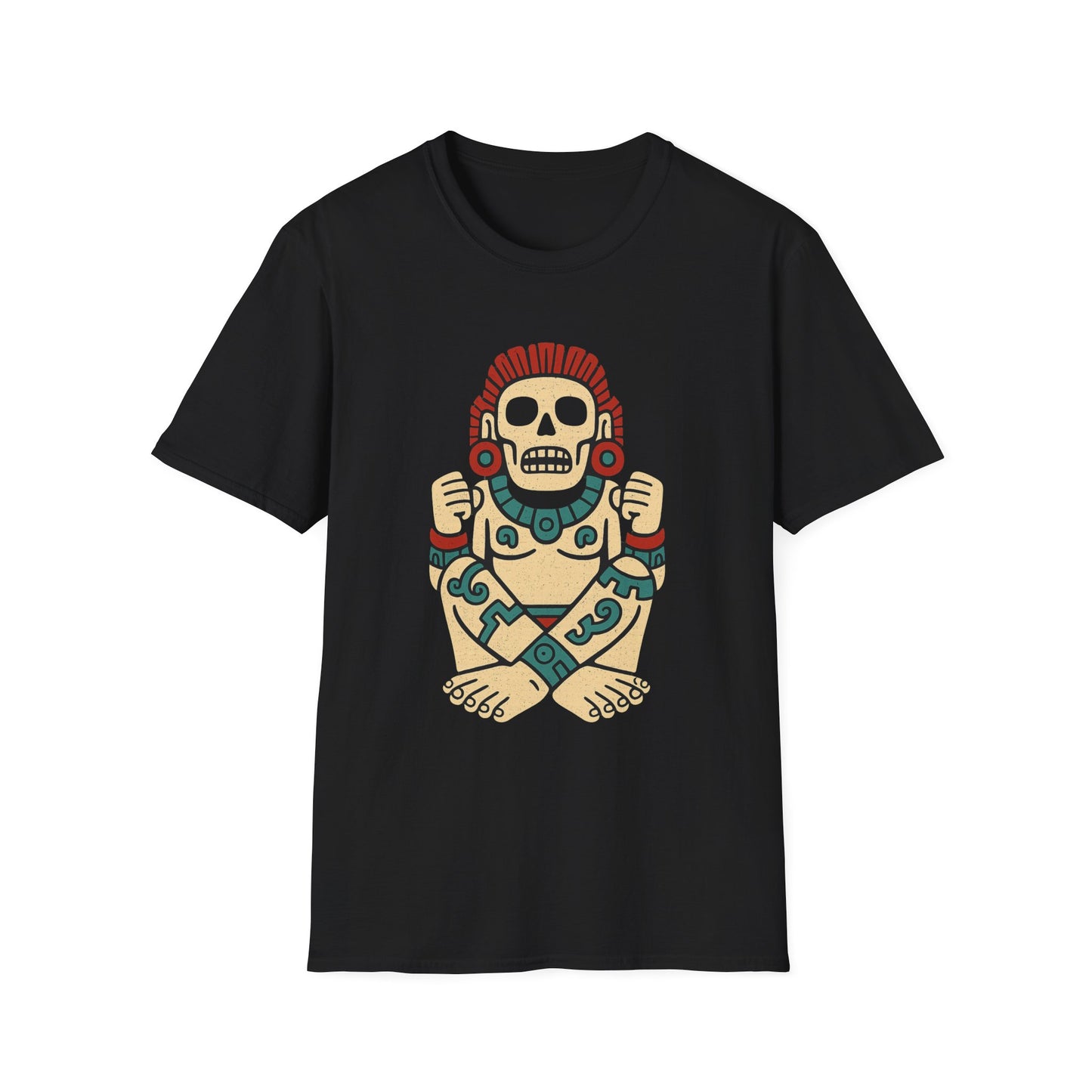 Aztec-Inspired Skull T-Shirt, Cool Graphic Tee, Unisex Apparel, Festival Fashion, Unique Gift, Casual Outfit