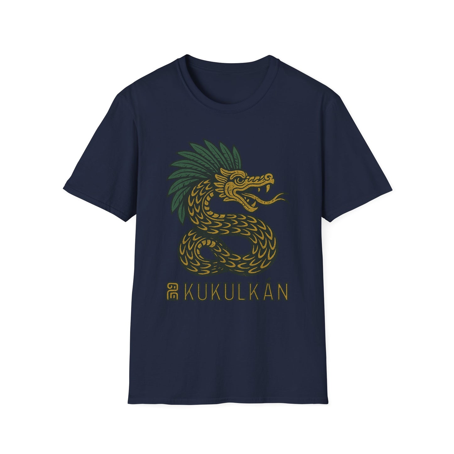 Kukulkan Inspired Unisex Softstyle T-Shirt, Vintage Dragon Tee, Gift for Mythology Lovers, Unique Summer Shirt, Aztec Style Apparel