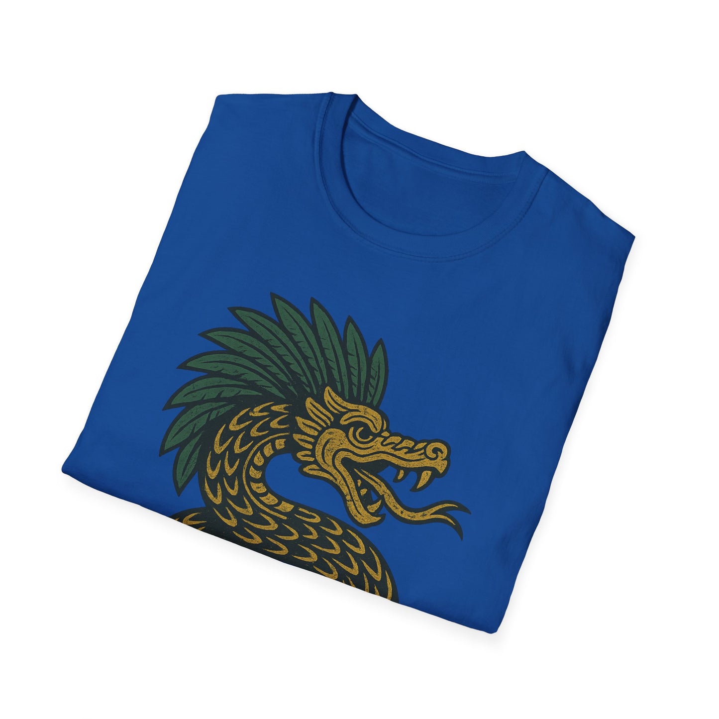 Kukulkan Inspired Unisex Softstyle T-Shirt, Vintage Dragon Tee, Gift for Mythology Lovers, Unique Summer Shirt, Aztec Style Apparel