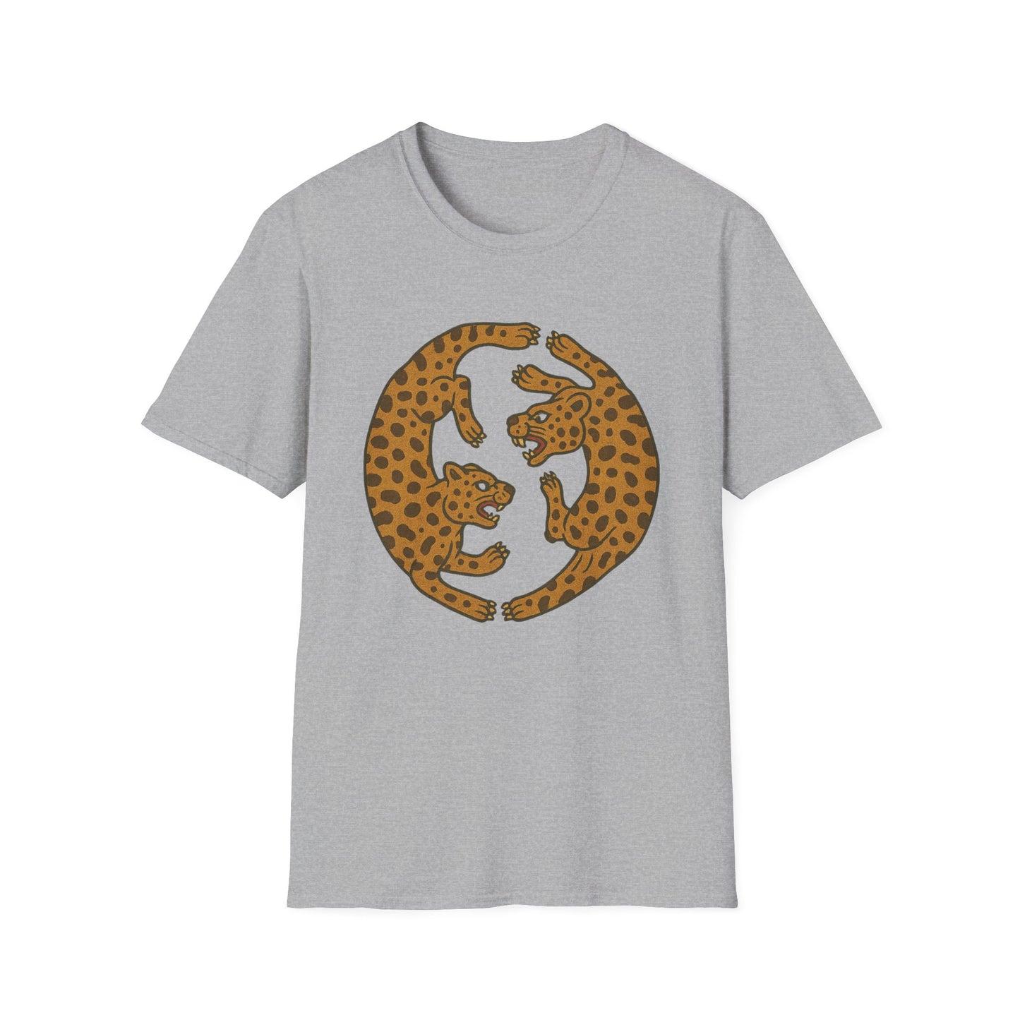 Two Jaguar Print T-Shirt, Unisex Ally Wear, Animal Lover Gift, Fun Casual Tee, Wildlife Art Shirt, Eco-Friendly Fashion