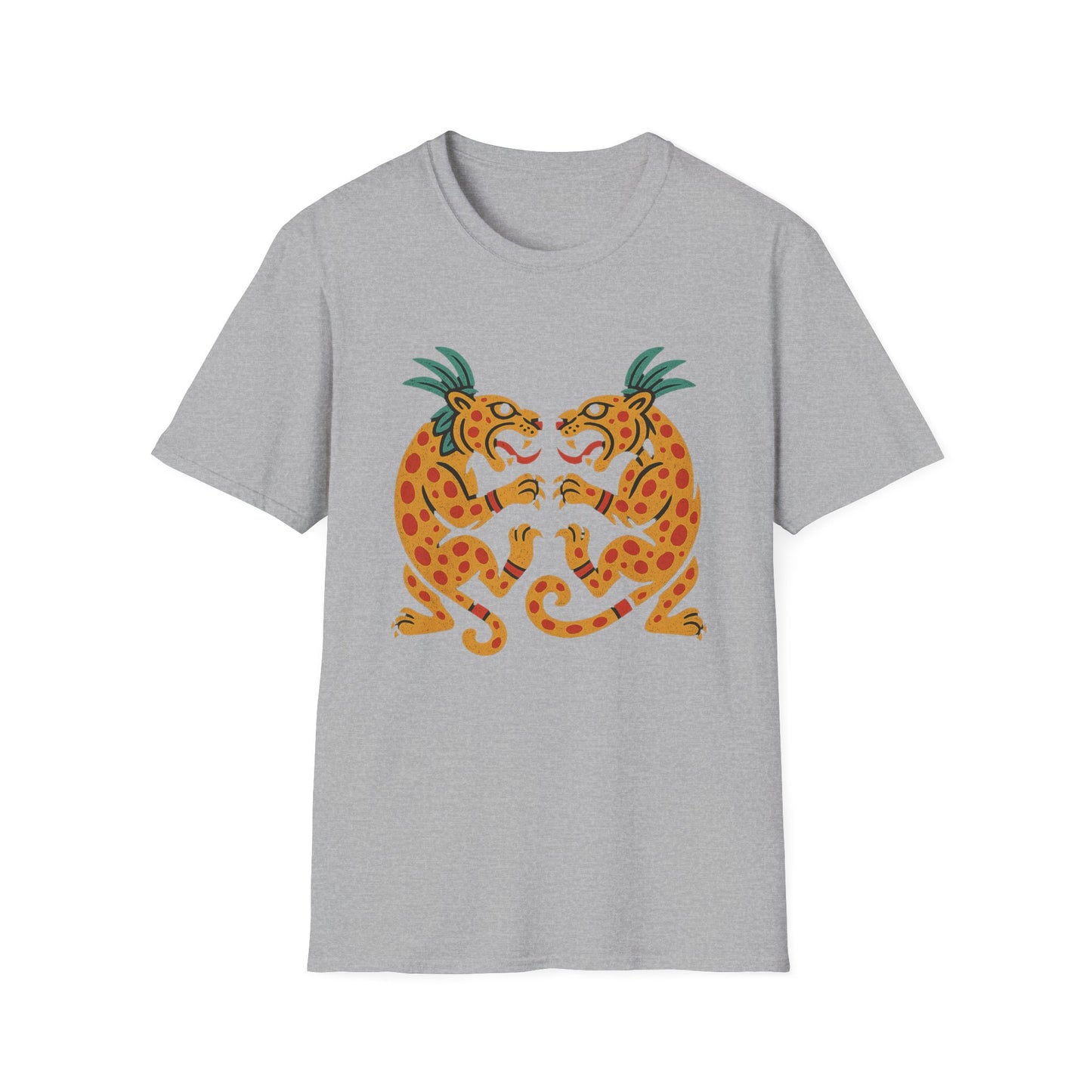 Vibrant Aztec Jaguars Spirit T-Shirt - Bohemian Style Tee, Unisex Graphic Tee, Casual Wear, Gift for Nature Lovers, Festival Outfit