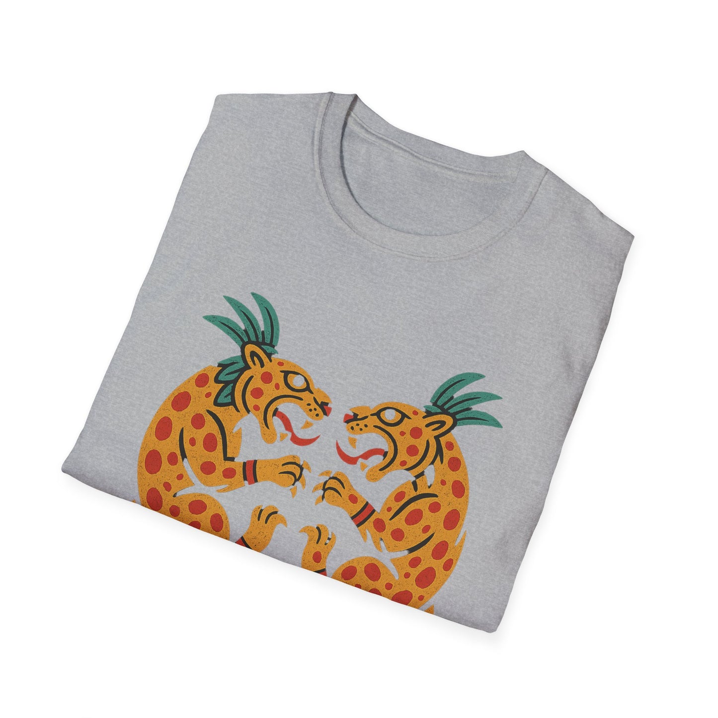 Vibrant Aztec Jaguars Spirit T-Shirt - Bohemian Style Tee, Unisex Graphic Tee, Casual Wear, Gift for Nature Lovers, Festival Outfit