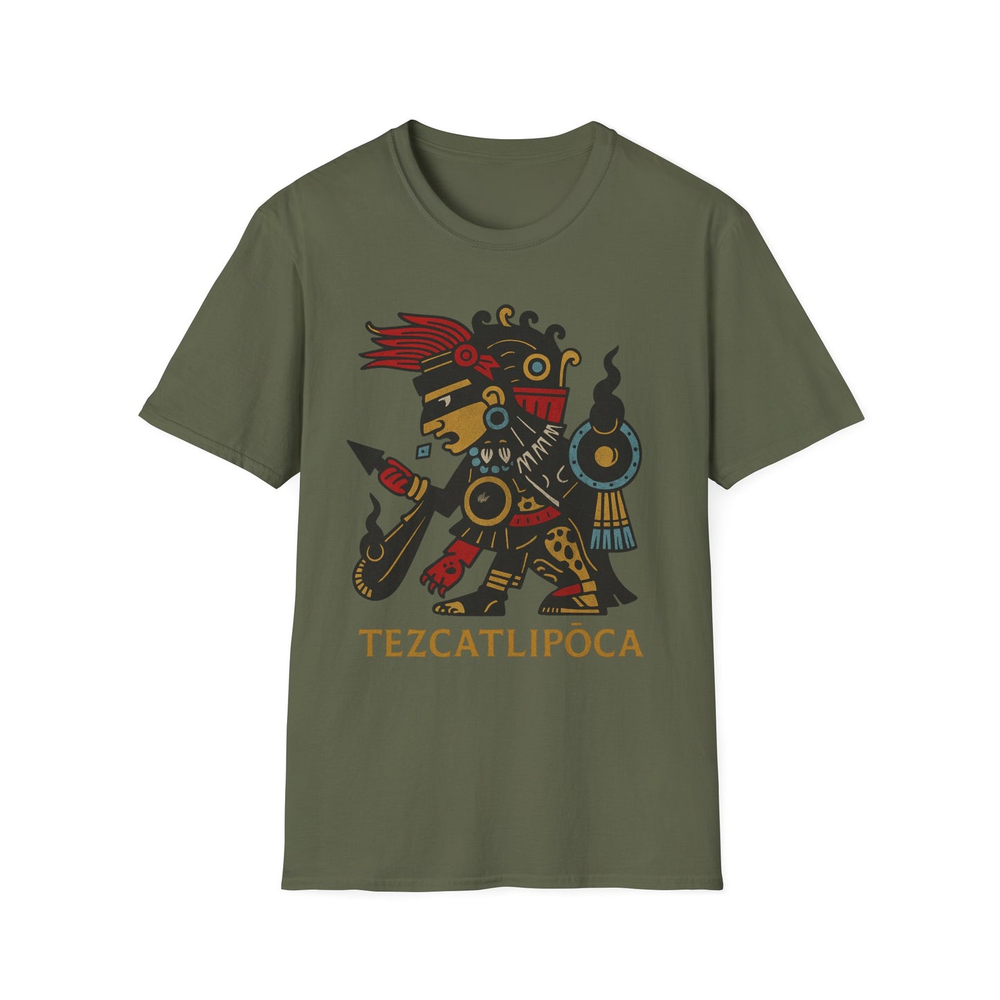 Tezcatlipoca Aztec Tee, Graphic T-Shirt, Vintage, Unisex Softstyle Shirt, Boho Aesthetic Top, Men's and Women's Fashion