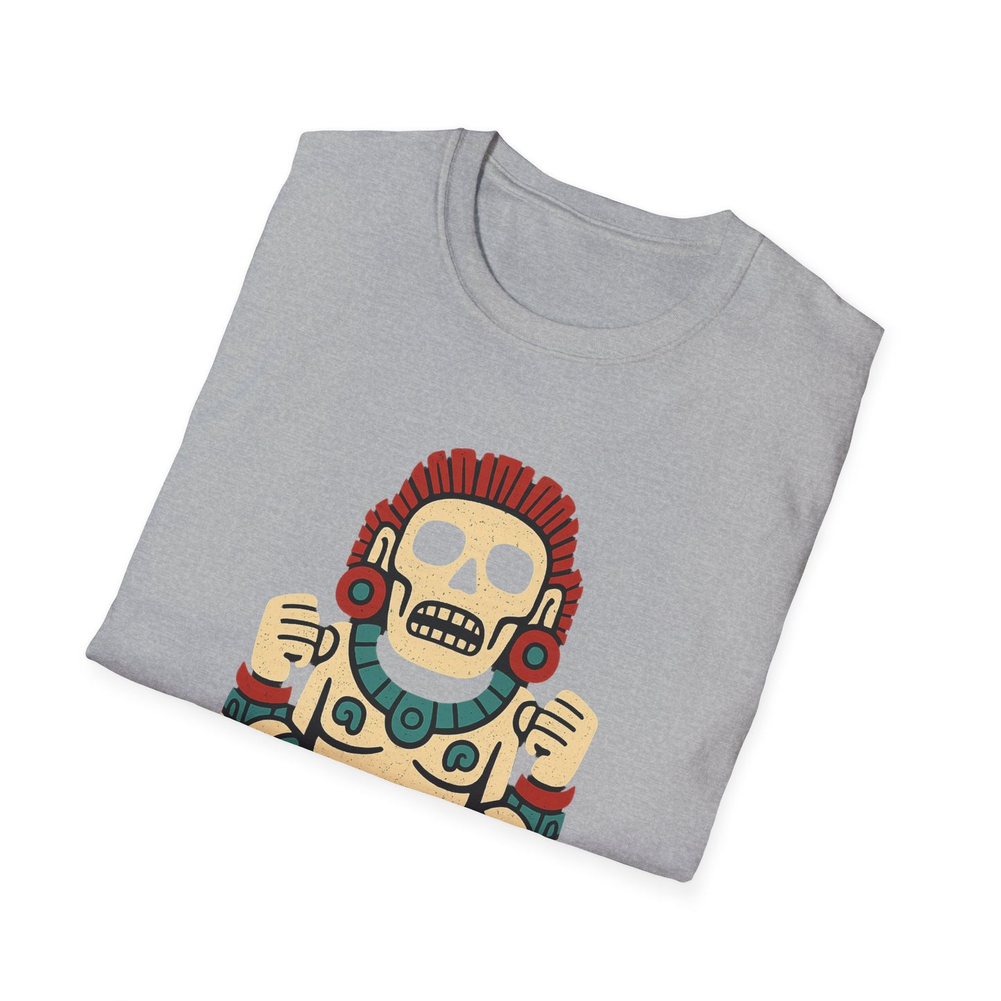 Aztec-Inspired Skull T-Shirt, Cool Graphic Tee, Unisex Apparel, Festival Fashion, Unique Gift, Casual Outfit