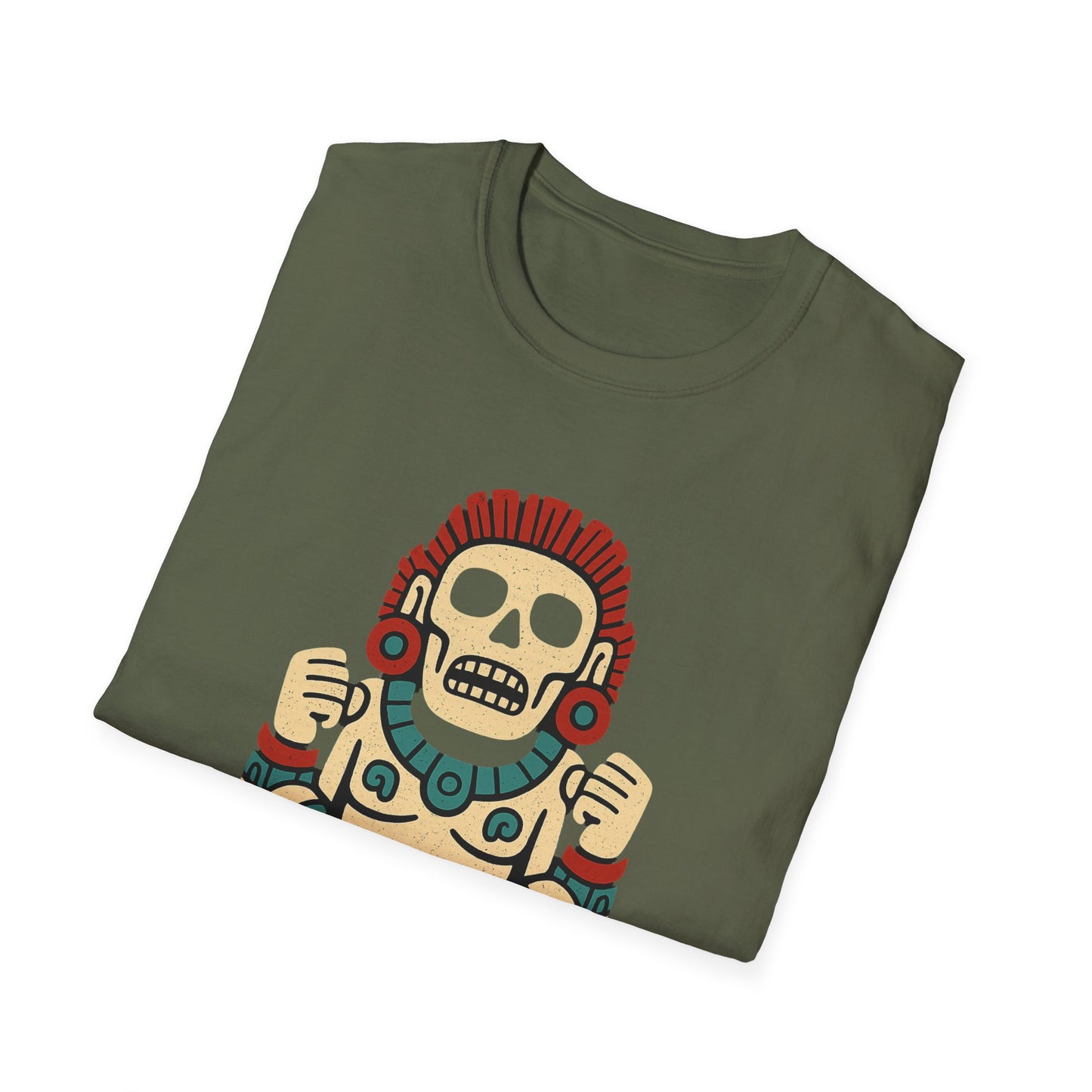 Aztec-Inspired Skull T-Shirt, Cool Graphic Tee, Unisex Apparel, Festival Fashion, Unique Gift, Casual Outfit