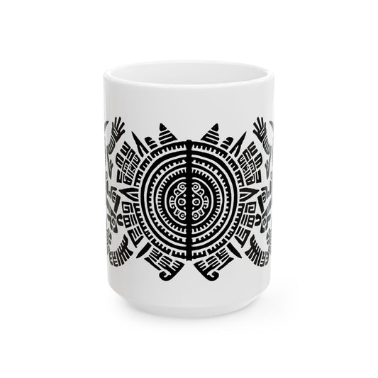 Huitzlopochtli de la Guerra Sagrada con Calandario Coffee Mug