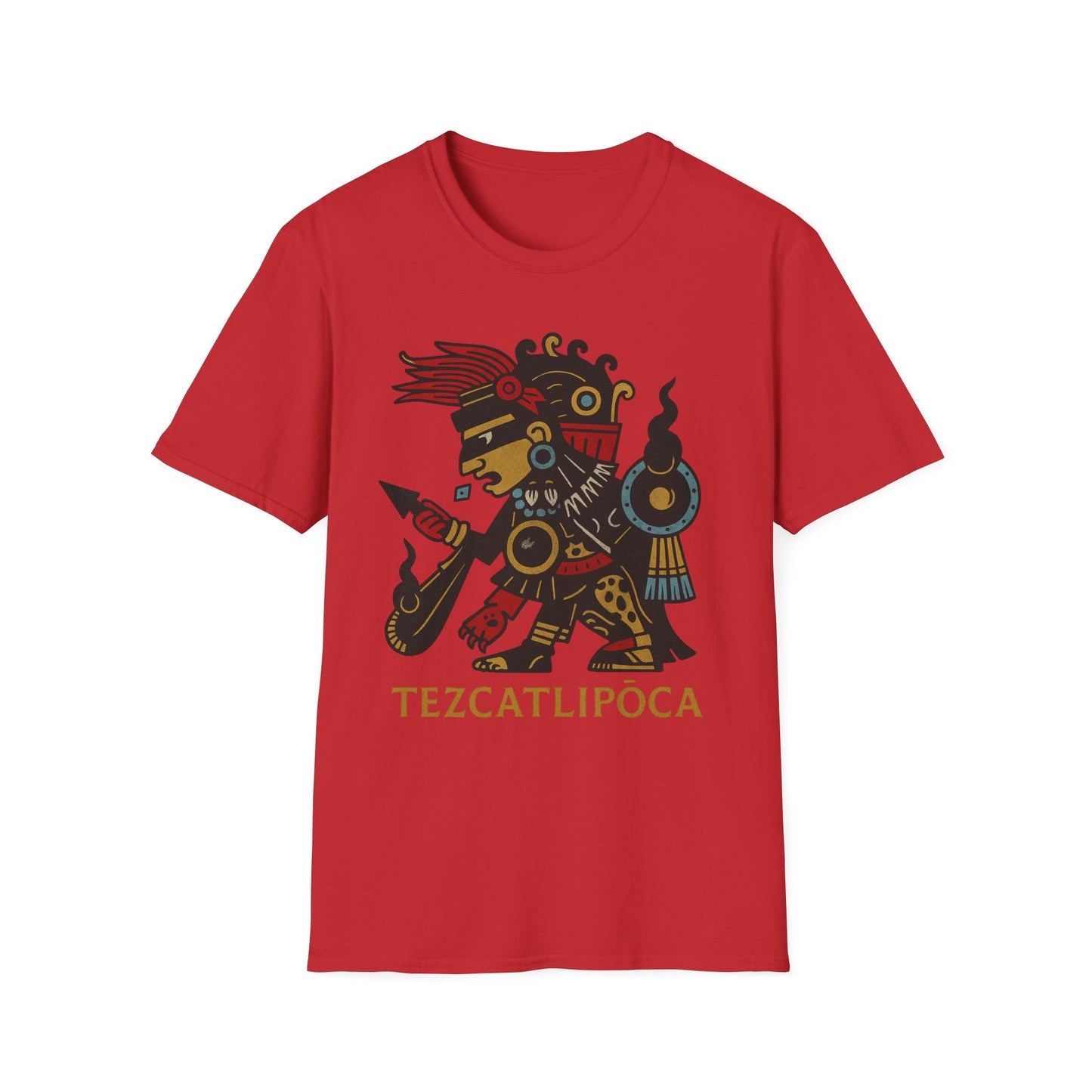Tezcatlipoca Aztec Tee, Graphic T-Shirt, Vintage, Unisex Softstyle Shirt, Boho Aesthetic Top, Men's and Women's Fashion