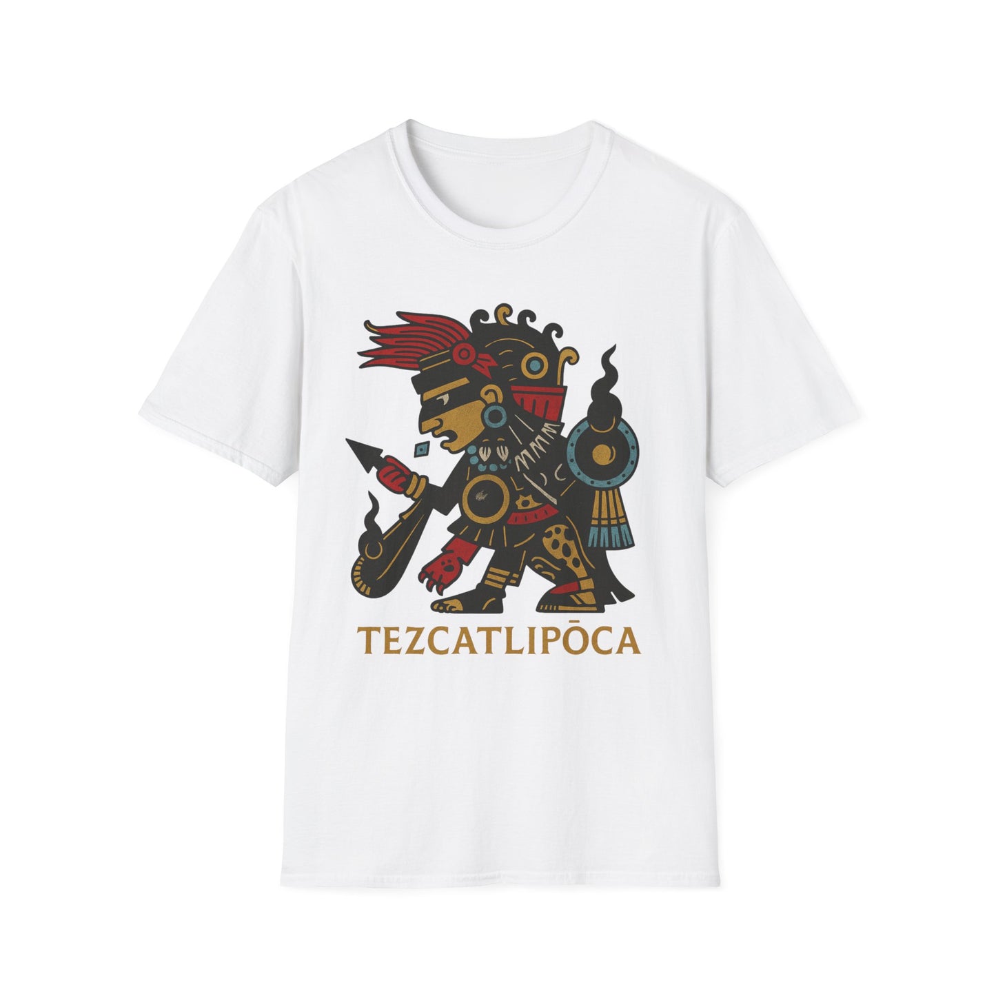 Tezcatlipoca Aztec Tee, Graphic T-Shirt, Vintage, Unisex Softstyle Shirt, Boho Aesthetic Top, Men's and Women's Fashion