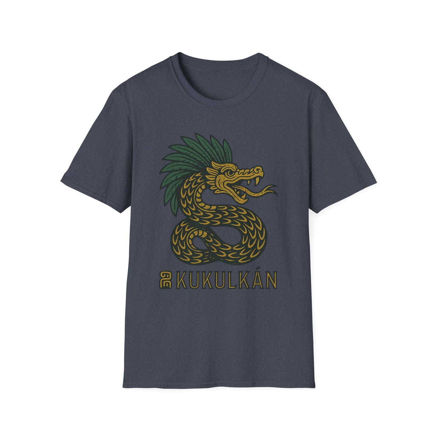 Kukulkan Inspired Unisex Softstyle T-Shirt, Vintage Dragon Tee, Gift for Mythology Lovers, Unique Summer Shirt, Aztec Style Apparel