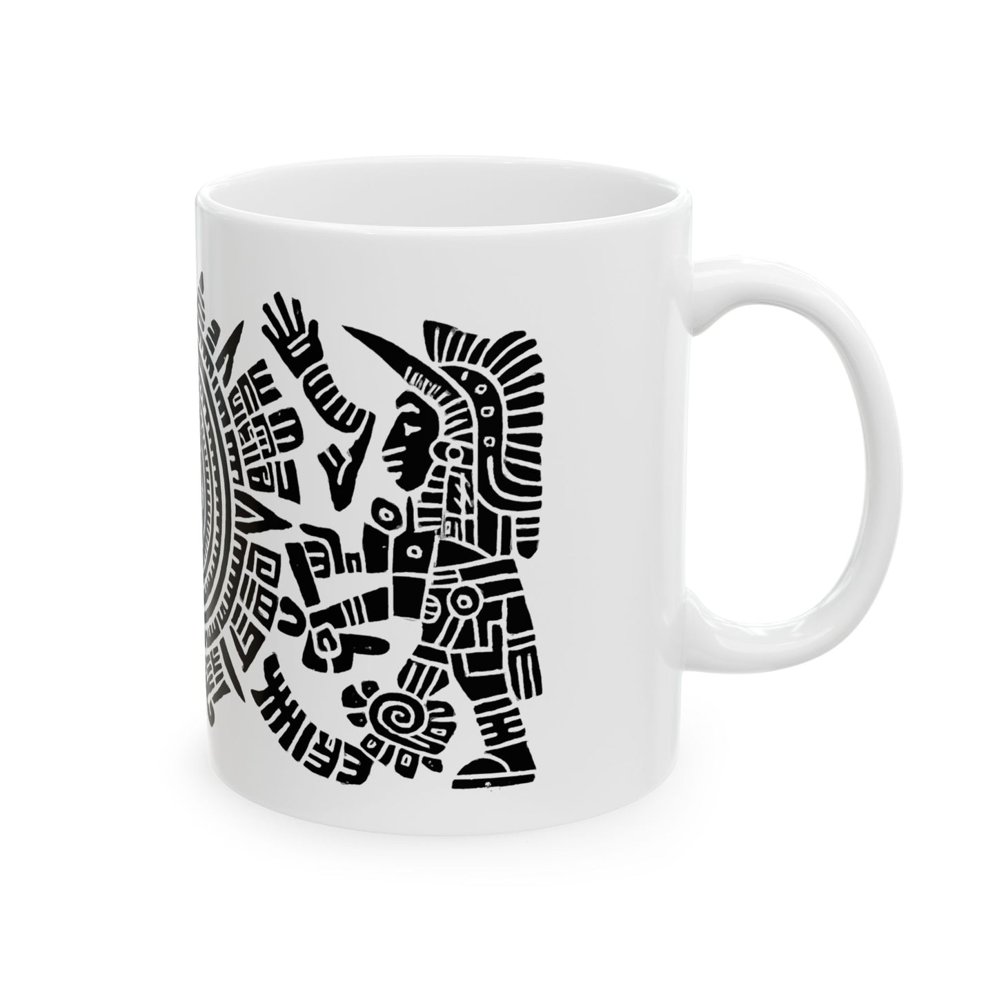 Huitzlopochtli de la Guerra Sagrada con Calandario Coffee Mug