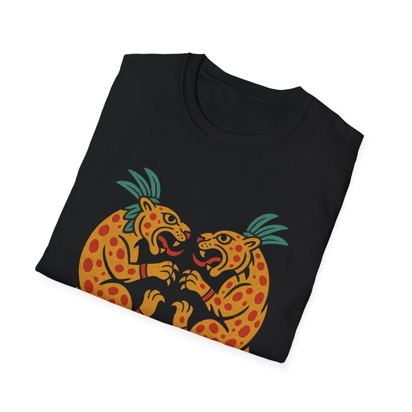 Vibrant Aztec Jaguars Spirit T-Shirt - Bohemian Style Tee, Unisex Graphic Tee, Casual Wear, Gift for Nature Lovers, Festival Outfit