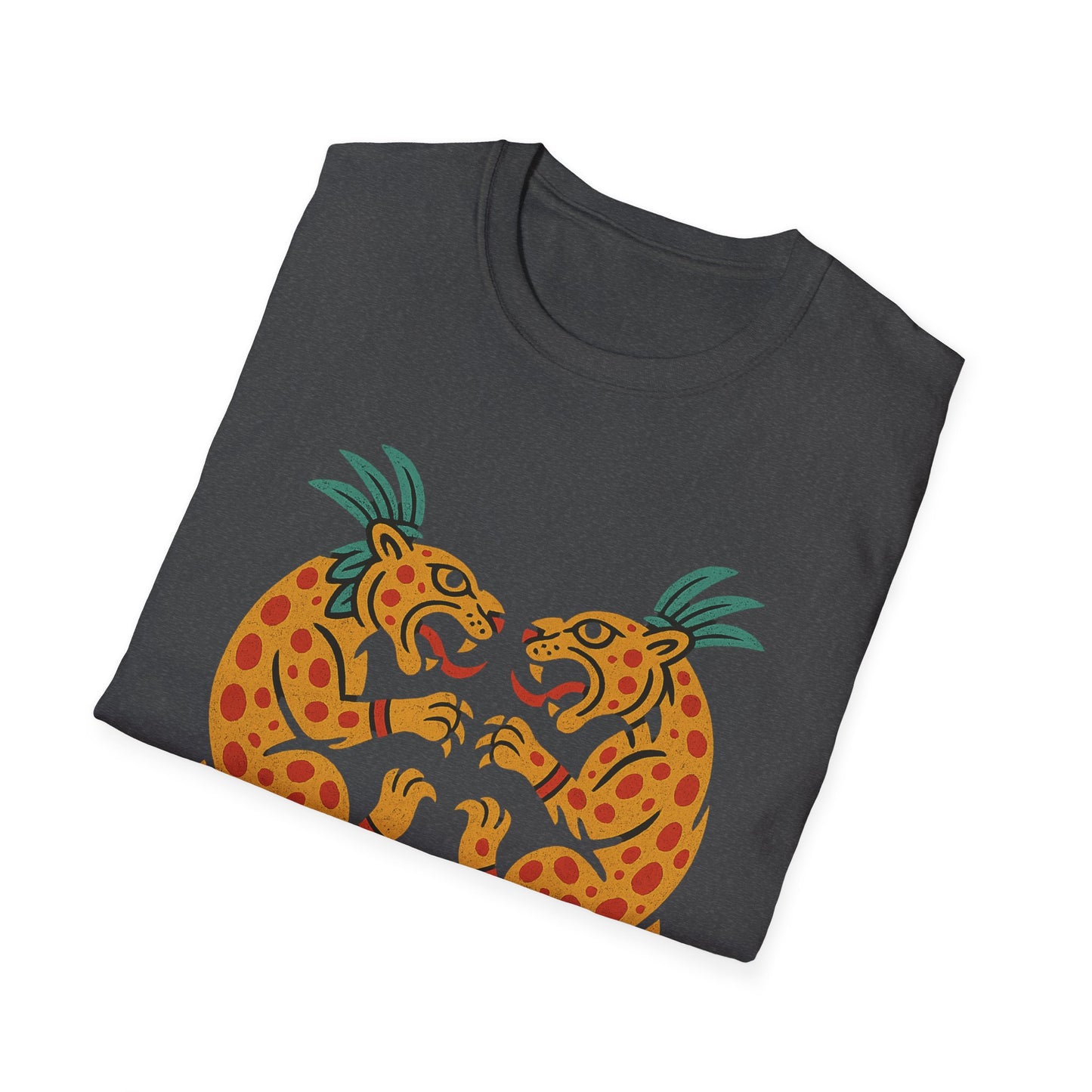 Vibrant Aztec Jaguars Spirit T-Shirt - Bohemian Style Tee, Unisex Graphic Tee, Casual Wear, Gift for Nature Lovers, Festival Outfit