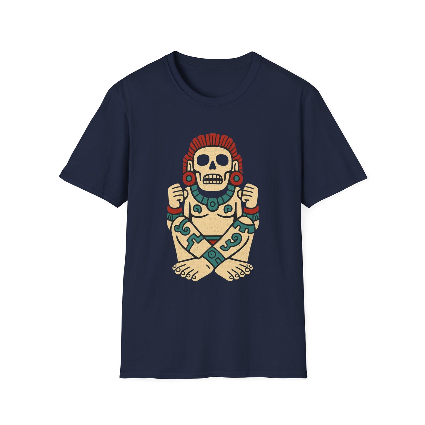Aztec-Inspired Skull T-Shirt, Cool Graphic Tee, Unisex Apparel, Festival Fashion, Unique Gift, Casual Outfit