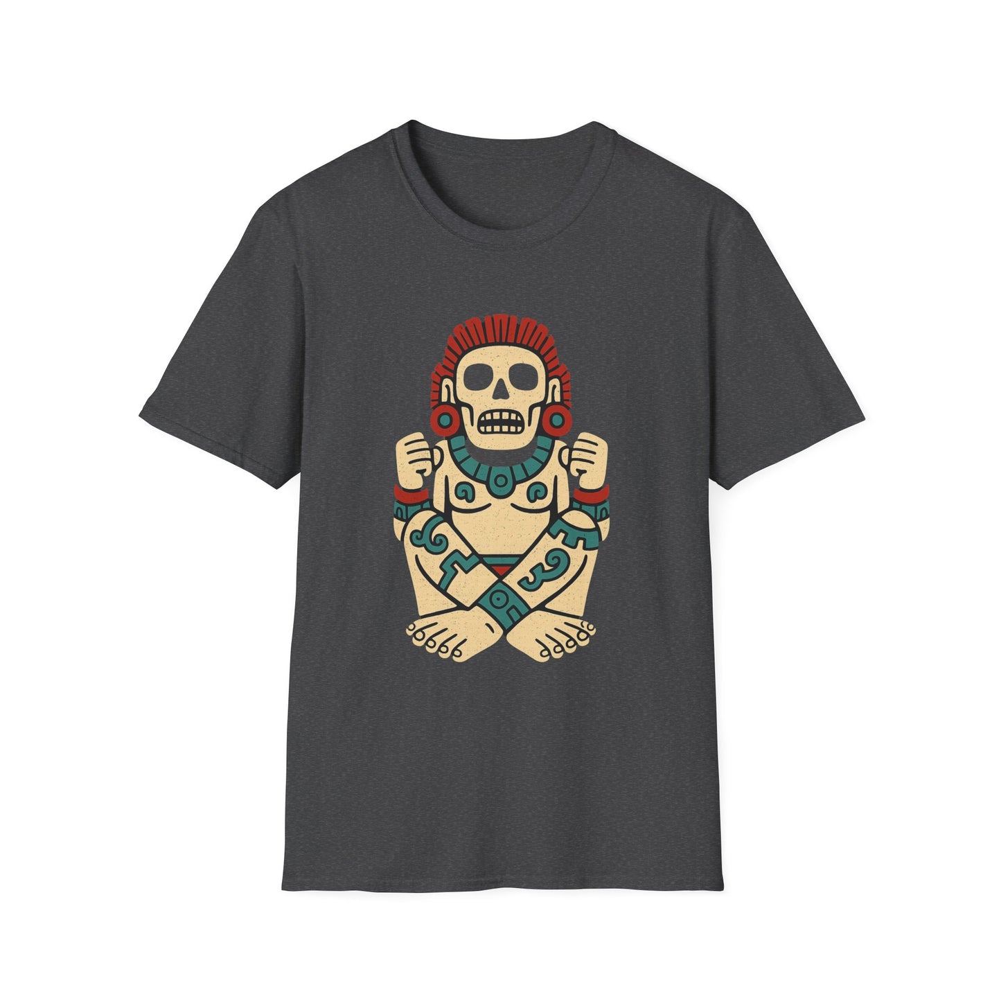 Aztec-Inspired Skull T-Shirt, Cool Graphic Tee, Unisex Apparel, Festival Fashion, Unique Gift, Casual Outfit