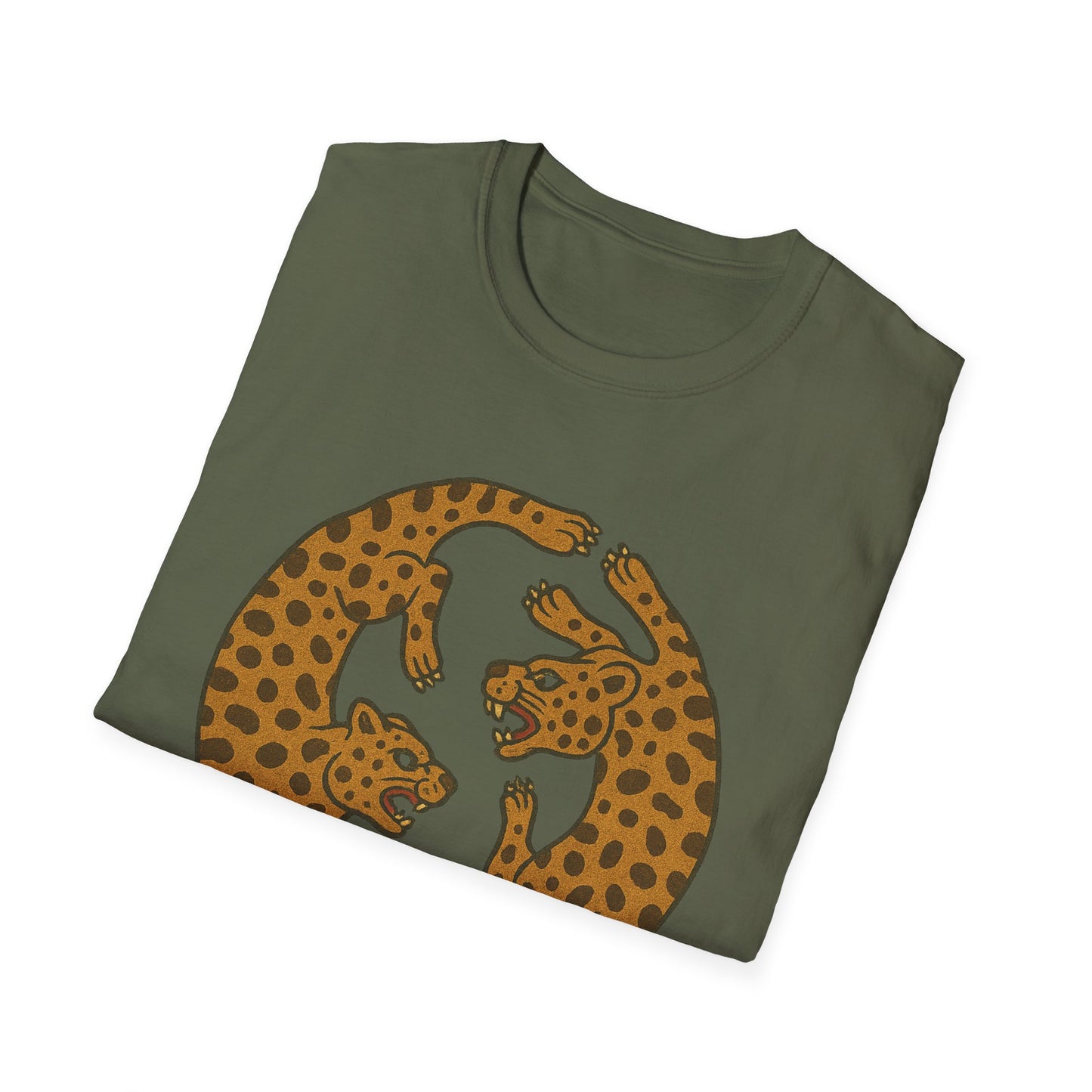 Two Jaguar Print T-Shirt, Unisex Ally Wear, Animal Lover Gift, Fun Casual Tee, Wildlife Art Shirt, Eco-Friendly Fashion