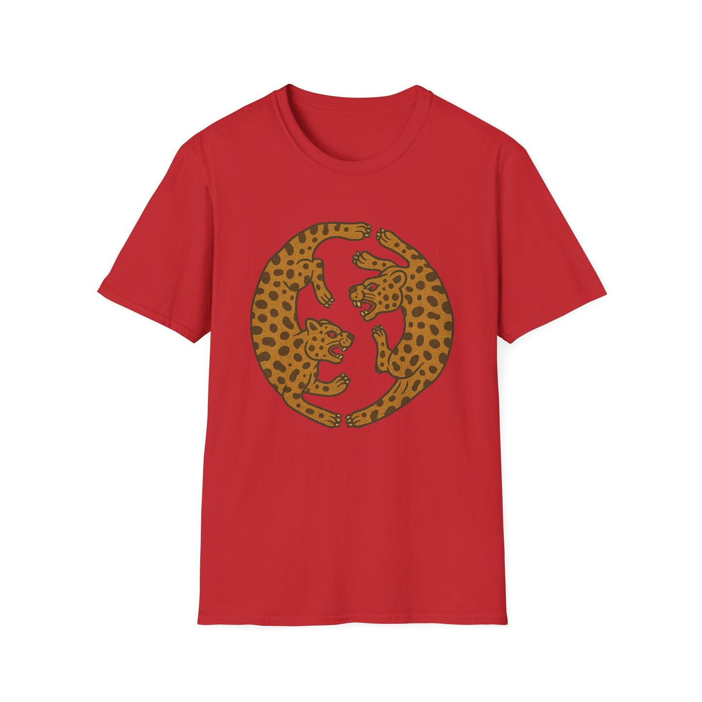 Two Jaguar Print T-Shirt, Unisex Ally Wear, Animal Lover Gift, Fun Casual Tee, Wildlife Art Shirt, Eco-Friendly Fashion