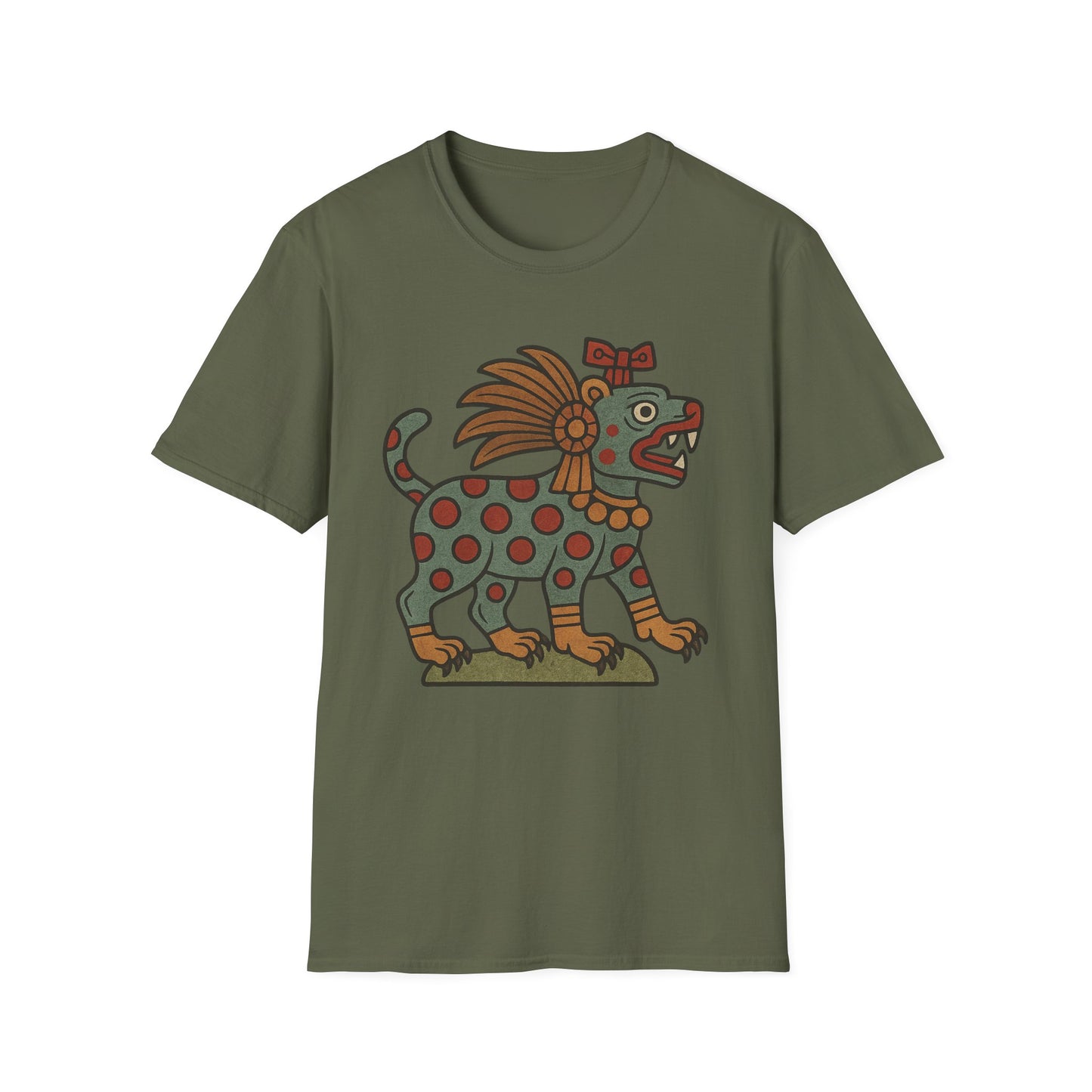 Aztec-Inspired T-Shirt, Graphic Tee, Vintage Jaguar Design