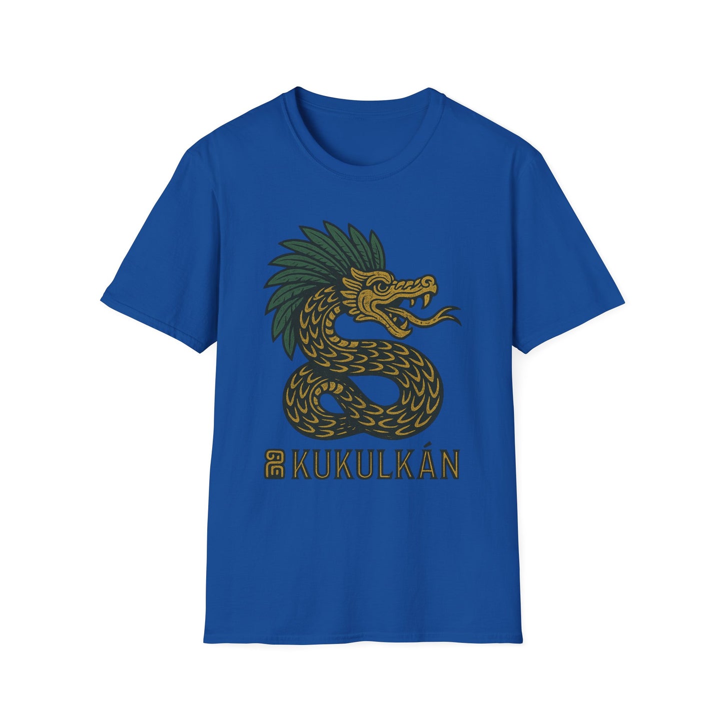 Kukulkan Inspired Unisex Softstyle T-Shirt, Vintage Dragon Tee, Gift for Mythology Lovers, Unique Summer Shirt, Aztec Style Apparel