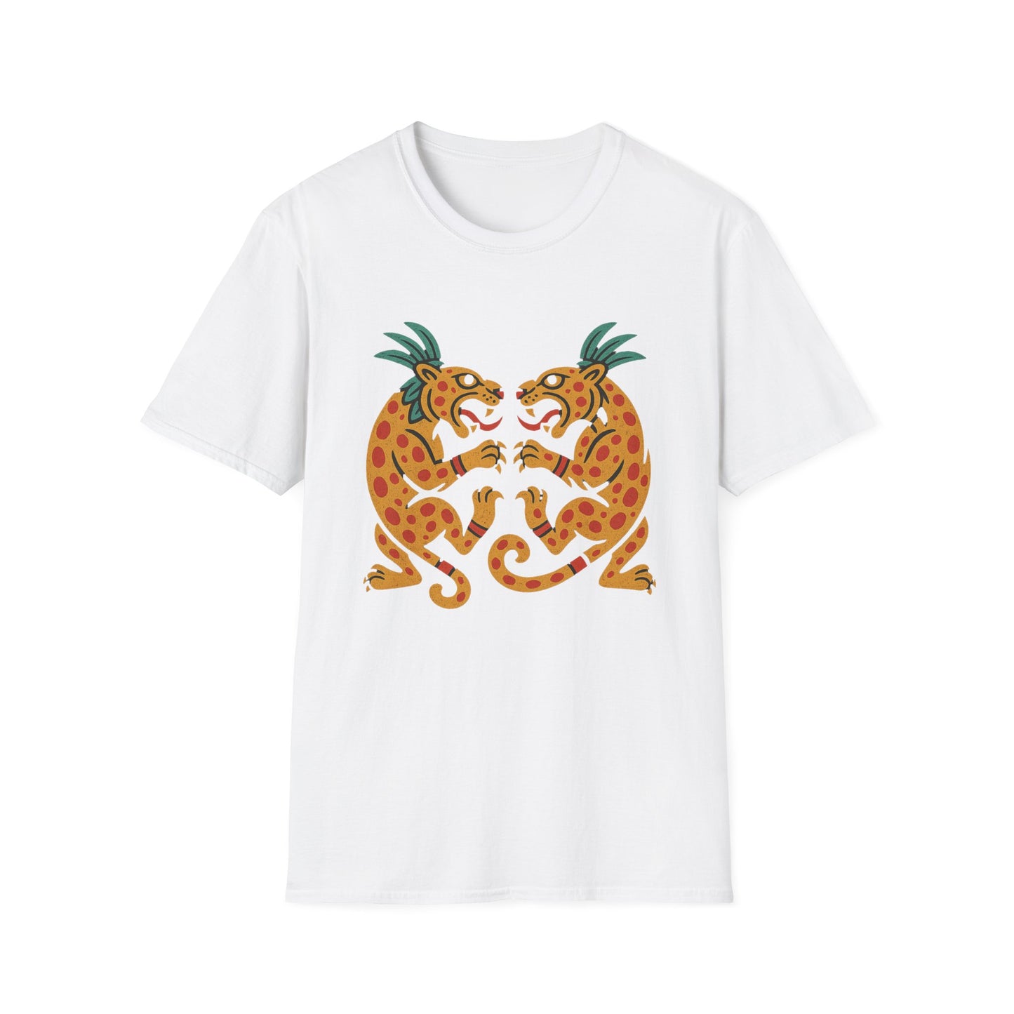 Vibrant Aztec Jaguars Spirit T-Shirt - Bohemian Style Tee, Unisex Graphic Tee, Casual Wear, Gift for Nature Lovers, Festival Outfit