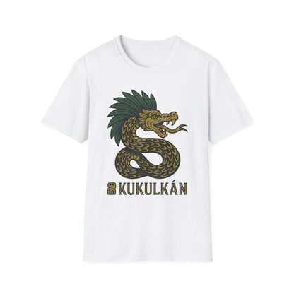 Kukulkan Inspired Unisex Softstyle T-Shirt, Vintage Dragon Tee, Gift for Mythology Lovers, Unique Summer Shirt, Aztec Style Apparel