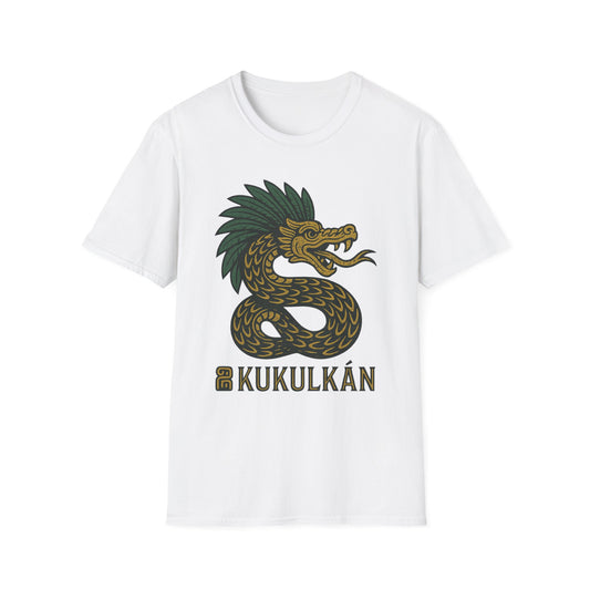Kukulkan Inspired Unisex Softstyle T-Shirt, Vintage Dragon Tee, Gift for Mythology Lovers, Unique Summer Shirt, Aztec Style Apparel