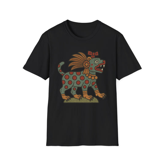 Aztec-Inspired T-Shirt, Graphic Tee, Vintage Jaguar Design