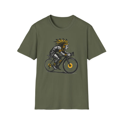 Cycling Warrior Graphic Tee | Unisex Softstyle T-Shirt, Sporty Apparel, Gift for Cyclists, Birthday Gift, Casual Wear, Outdoor Activities
