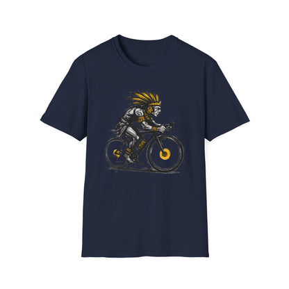 Cycling Warrior Graphic Tee | Unisex Softstyle T-Shirt, Sporty Apparel, Gift for Cyclists, Birthday Gift, Casual Wear, Outdoor Activities