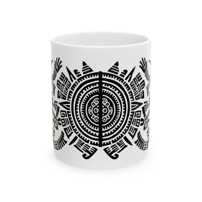 Huitzlopochtli de la Guerra Sagrada con Calandario Coffee Mug
