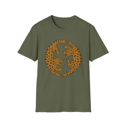 Two Jaguar Print T-Shirt, Unisex Ally Wear, Animal Lover Gift, Fun Casual Tee, Wildlife Art Shirt, Eco-Friendly Fashion