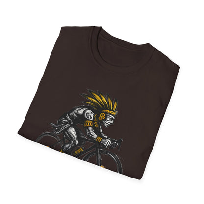 Cycling Warrior Graphic Tee | Unisex Softstyle T-Shirt, Sporty Apparel, Gift for Cyclists, Birthday Gift, Casual Wear, Outdoor Activities