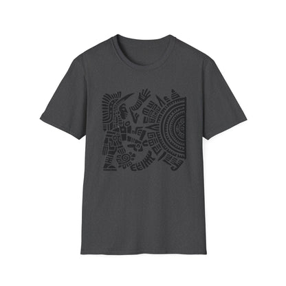 Huitzlopochtli de la Guerra Sagrada con Calandario Unisex T-Shirt -