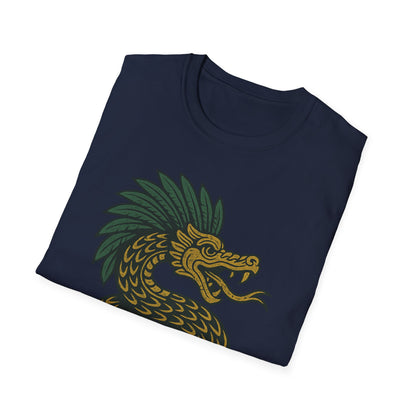 Kukulkan Inspired Unisex Softstyle T-Shirt, Vintage Dragon Tee, Gift for Mythology Lovers, Unique Summer Shirt, Aztec Style Apparel