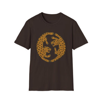 Two Jaguar Print T-Shirt, Unisex Ally Wear, Animal Lover Gift, Fun Casual Tee, Wildlife Art Shirt, Eco-Friendly Fashion