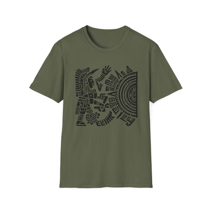 Huitzlopochtli de la Guerra Sagrada con Calandario Unisex T-Shirt -