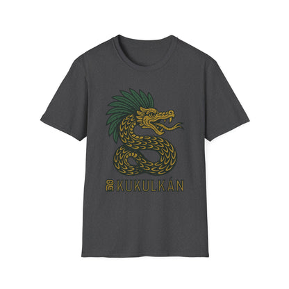 Kukulkan Inspired Unisex Softstyle T-Shirt, Vintage Dragon Tee, Gift for Mythology Lovers, Unique Summer Shirt, Aztec Style Apparel